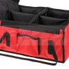 Sac professionnel de livraison repas 12 boites repas ou Lunchbox, disponible isotherme ou chauffant cloisons offertes version Rouge bordures noires sur commande