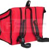 Sac A dos livraison pour 6 boites repas Lunchbox version rouge bordure noire sur commande, version noire bordure rouges disponible