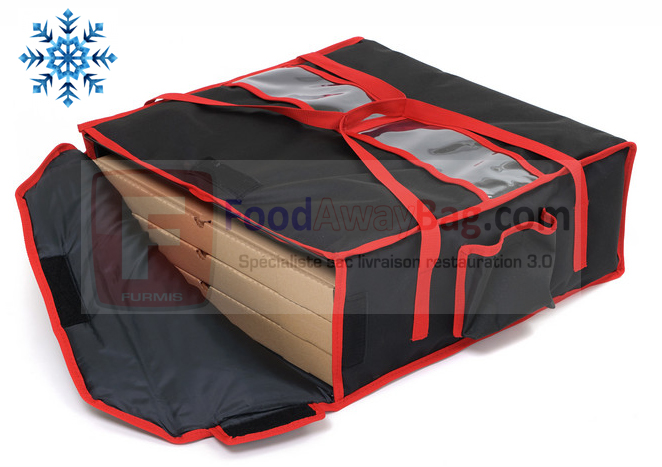 Sac de livraison 4 pizzas 50 x 50 cm isotherme  Grossiste Français sac  livraison pizza restaurant EN STOCK