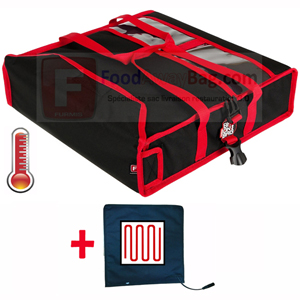 sac pour livreur de pizza capacité 2 pizza de 45cm, existe en version isotherme et chauffant
